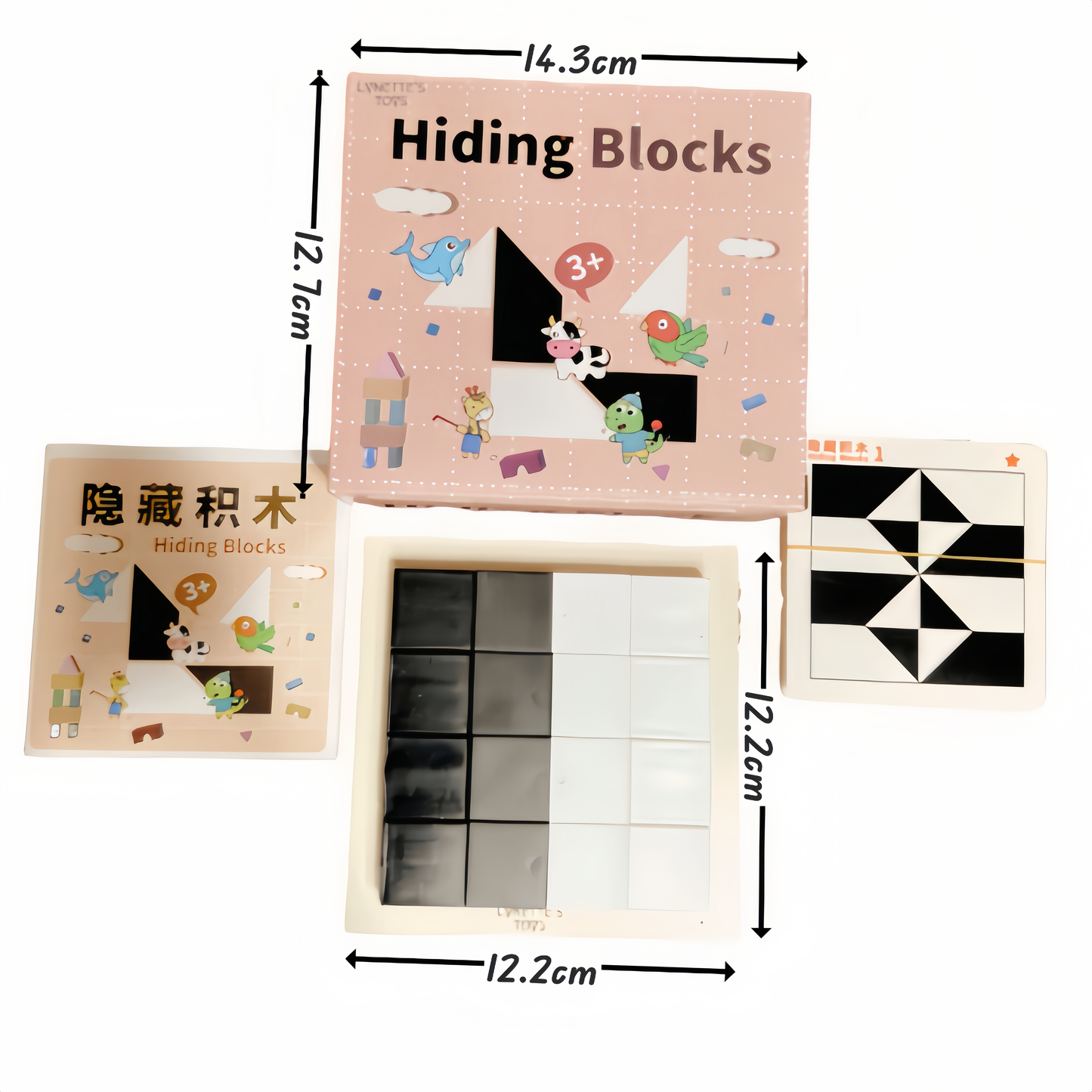 LYNETTE'S TOYS Kids Magnetic Geometric Puzzle Toy Black & White STEM Educational Game Boost Logic, Creativity & Spatial Skills Kids Ages 3 and Up