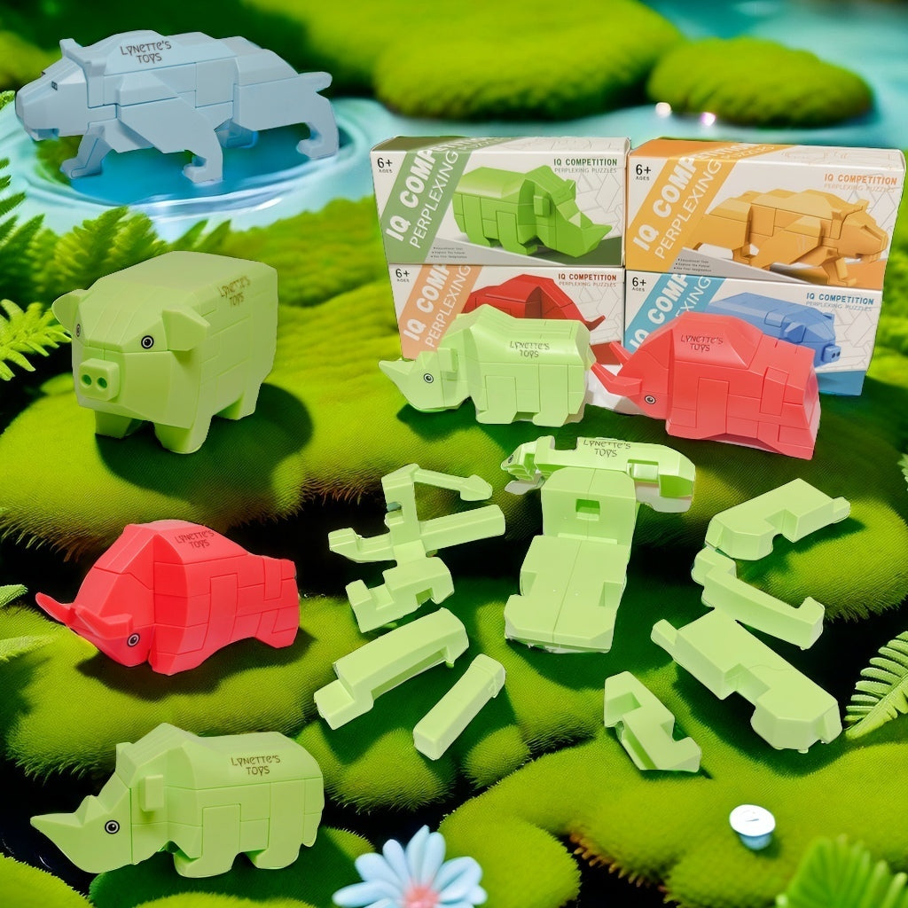 Lynette's Toys 3D Puzzle Animal Blocks Toy -Brain Game and Travel for Kids Aged 6+ Toy Brain Bolt Montessori Toys(RANDOM COLOR)