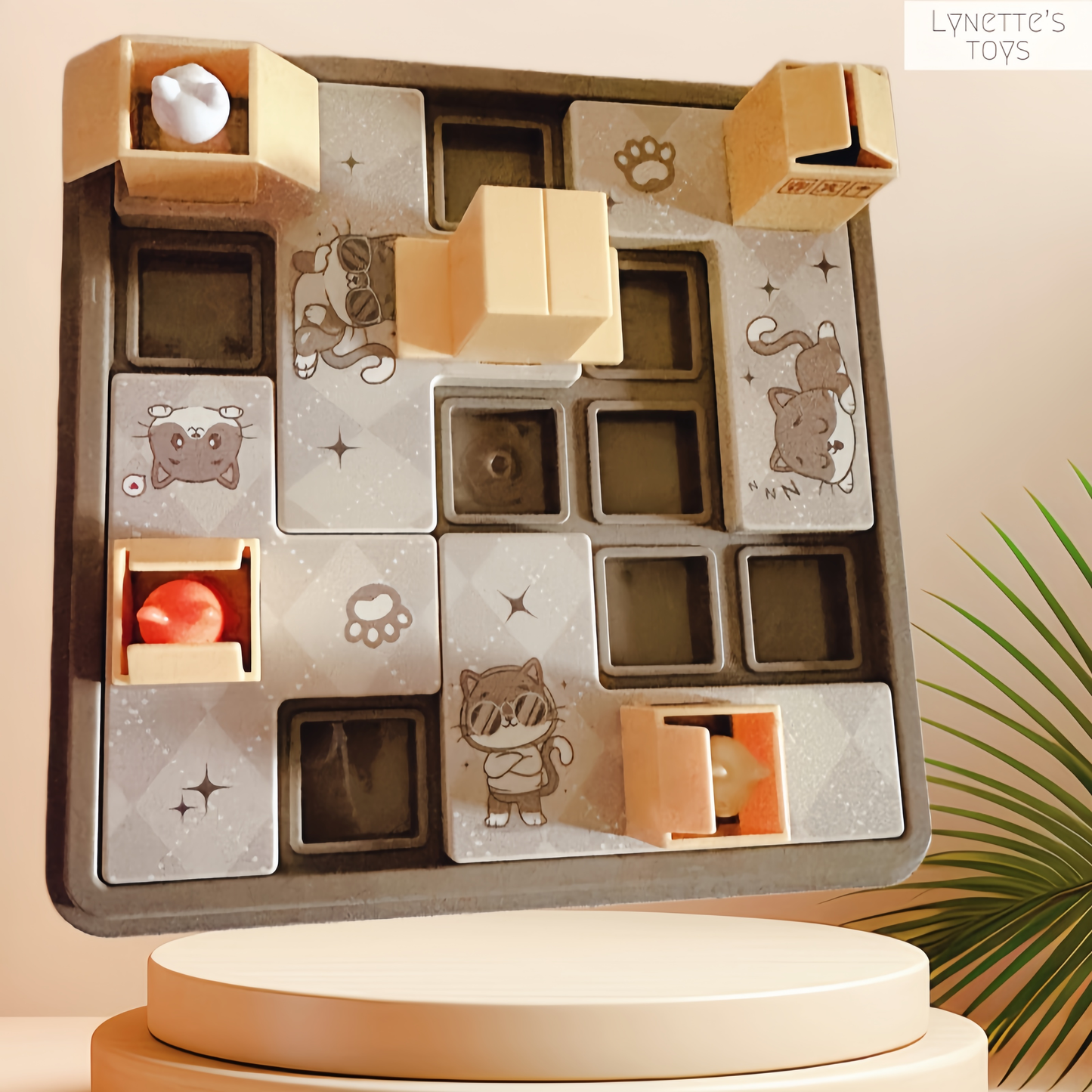 LYNETTE'S TOYS Catch The Cat Puzzle - Montessori Board Game, Educational Toy for Kids 6+ Years, IQ Toys, Developing Problem Solving Skill and Creative Thinking, Compact Travel Game