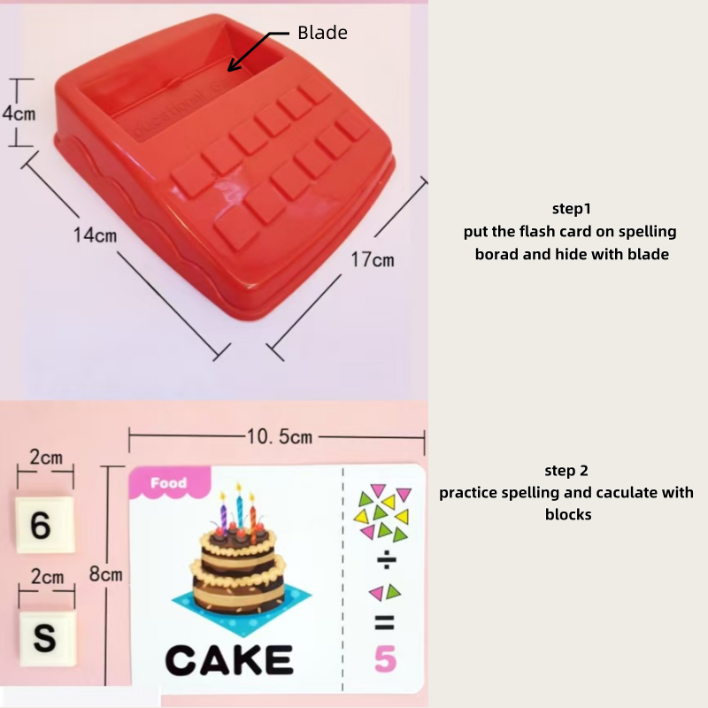 LYNETTE'S TOYS 2 in 1 Flash Card Game Set Box-Montessori Toy for Caculate and Spell Skill, Kindy and Preschooler Aged 3+ Educational Toy