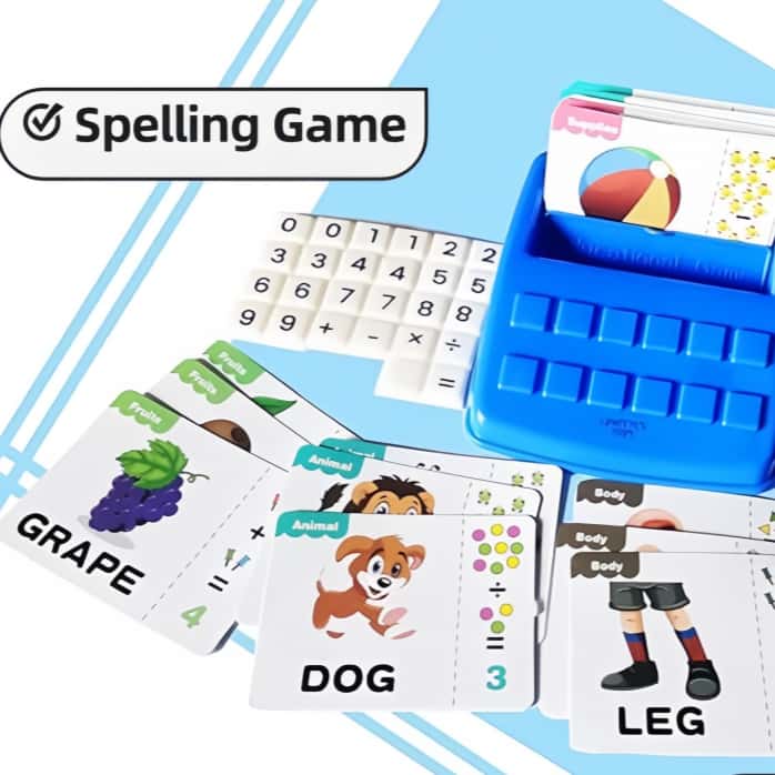 LYNETTE'S TOYS 2 in 1 Flash Card Game Set Box-Montessori Toy for Caculate and Spell Skill, Kindy and Preschooler Aged 3+ Educational Toy