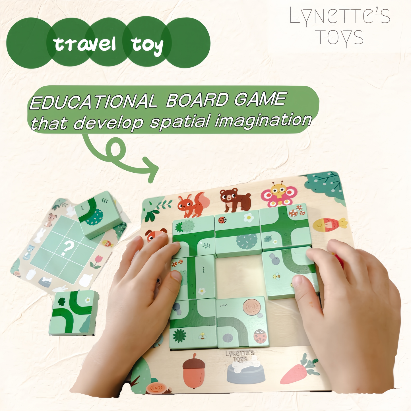 Lynette's Toys Wooden Wayfinding Puzzle for Children Aged 3+, Montessori Toys, Develop Logical Thinking and Problem-Solving Skill, Educational Interactive Toy, Travel Toy, Gift Choice for Birthday