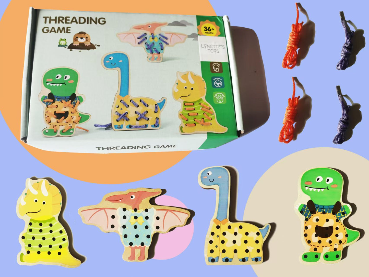 Lynette's Toys Threading Game - Educational Craft Toy for Toddlers, Suitable for Ages 3+