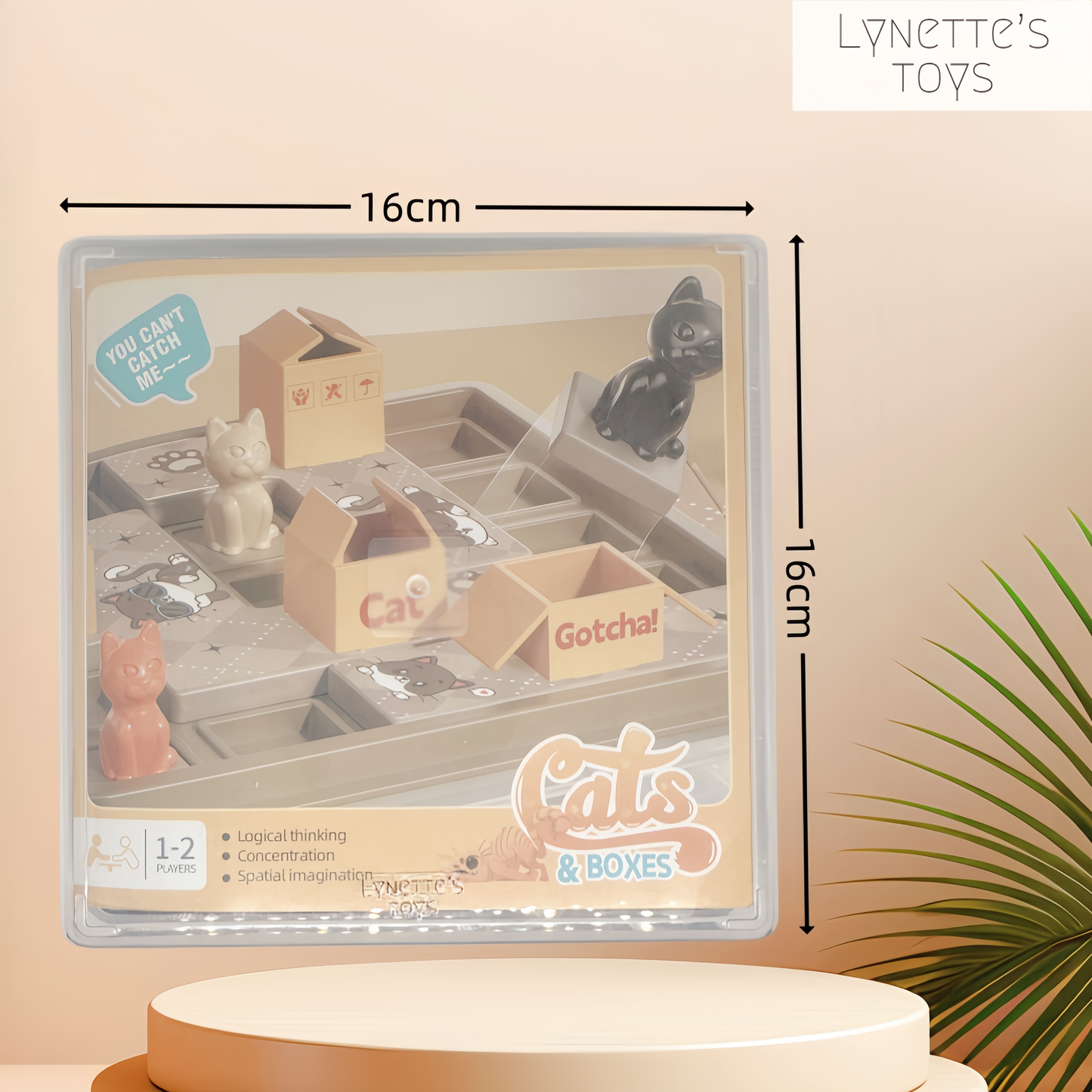LYNETTE'S TOYS Catch The Cat Puzzle - Montessori Board Game, Educational Toy for Kids 6+ Years, IQ Toys, Developing Problem Solving Skill and Creative Thinking, Compact Travel Game