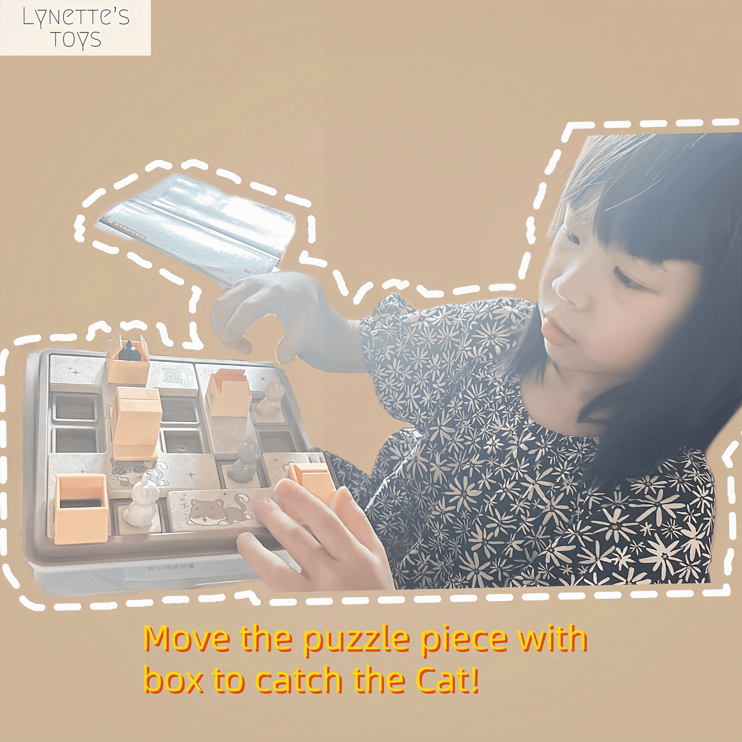 LYNETTE'S TOYS Catch The Cat Puzzle - Montessori Board Game, Educational Toy for Kids 6+ Years, IQ Toys, Developing Problem Solving Skill and Creative Thinking, Compact Travel Game