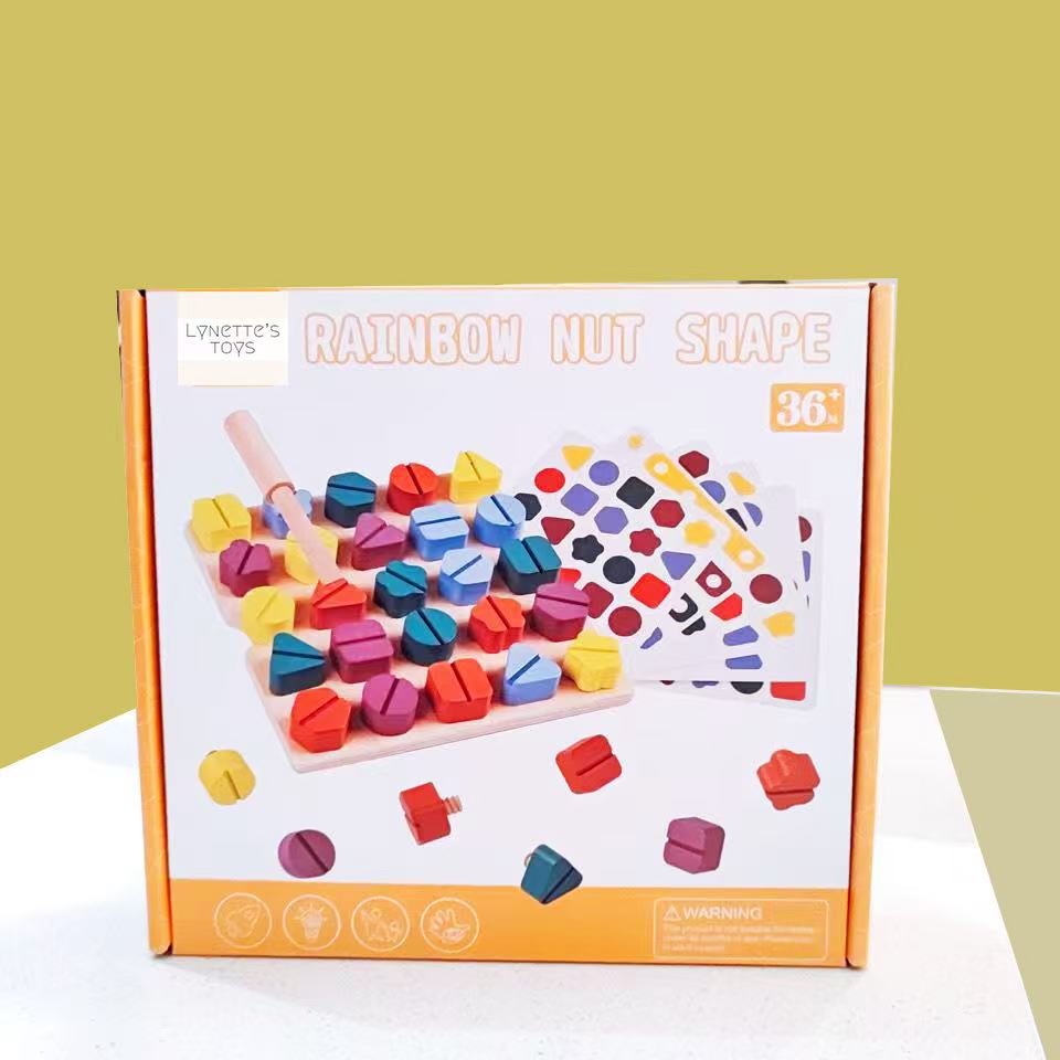 LYNETTE'S TOYS Montessori Screw Driver Board Set for Toddlers – Montessori Learning Toy for Toddlers 3+ | STEM Shape Sorter & Fine Motor Skills Activity | Safe, Durable, Travel-Friendly
