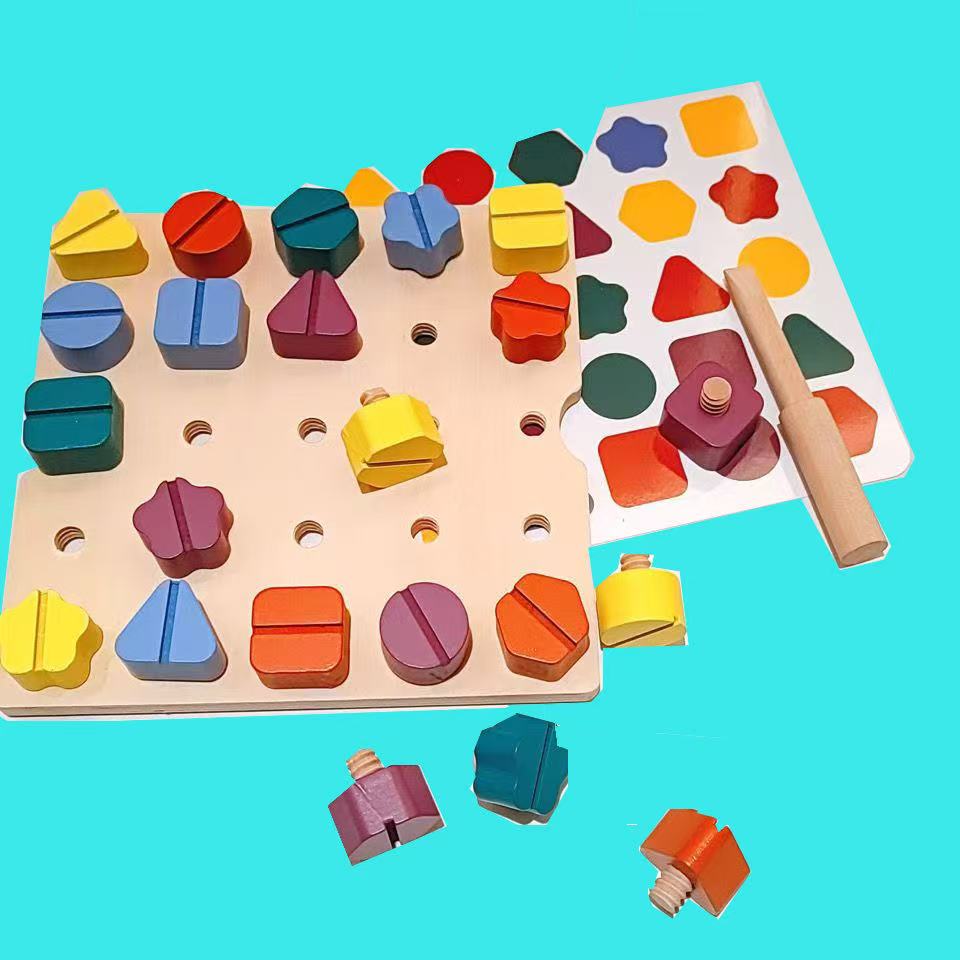 LYNETTE'S TOYS Montessori Screw Driver Board Set for Toddlers – Montessori Learning Toy for Toddlers 3+ | STEM Shape Sorter & Fine Motor Skills Activity | Safe, Durable, Travel-Friendly