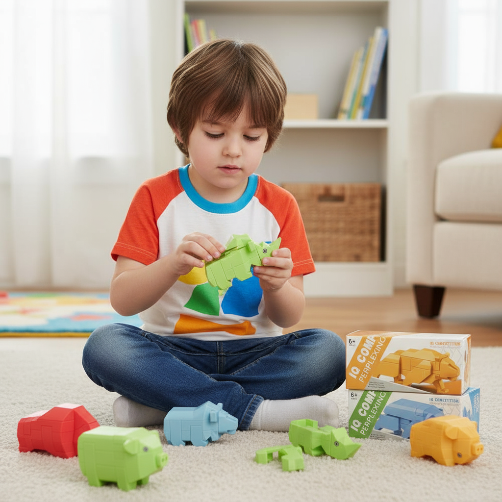 Lynette's Toys 3D Puzzle Animal Blocks Toy -Brain Game and Travel for Kids Aged 6+ Toy Brain Bolt Montessori Toys(RANDOM COLOR)