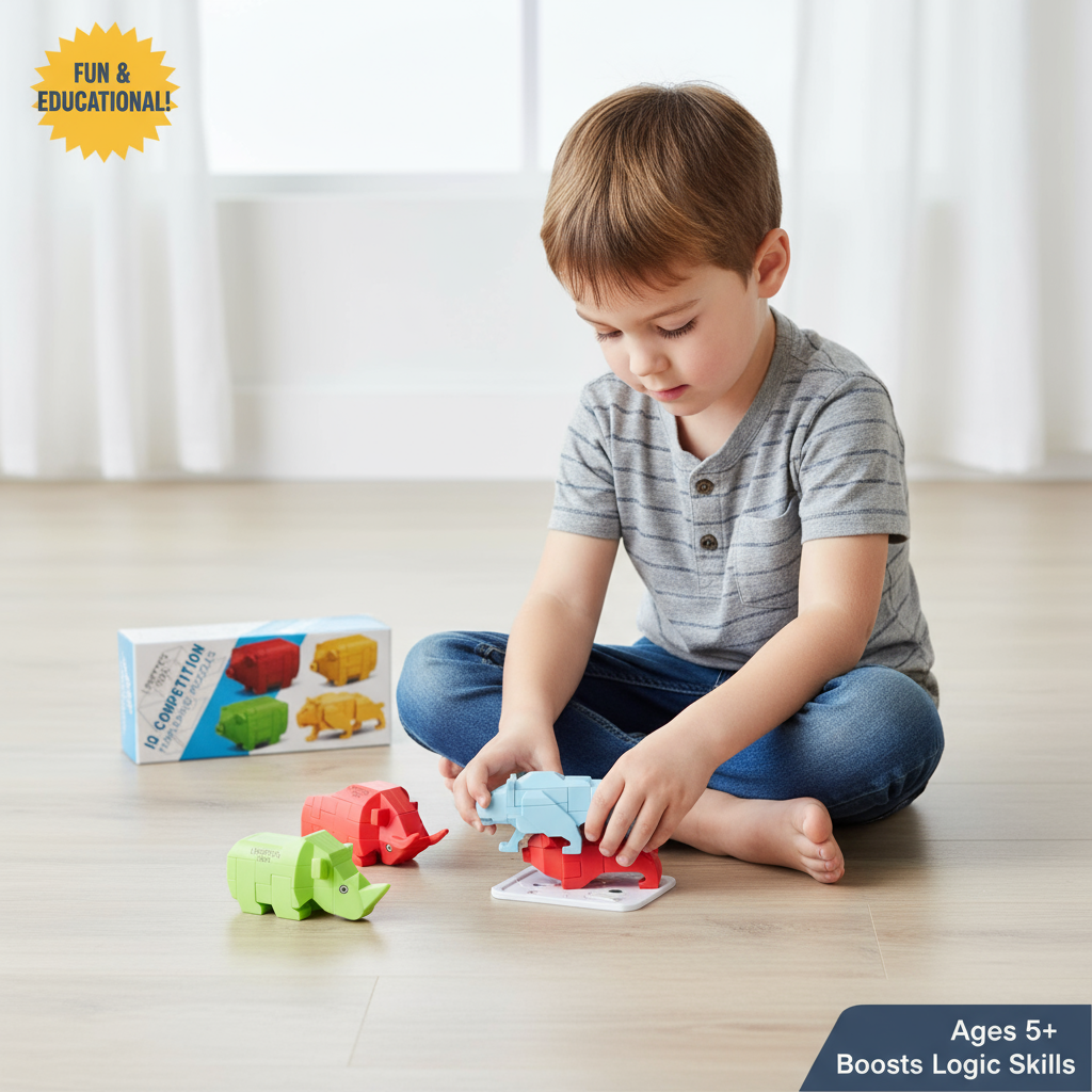 Lynette's Toys 3D Puzzle Animal Blocks Toy -Brain Game and Travel for Kids Aged 6+ Toy Brain Bolt Montessori Toys(RANDOM COLOR)