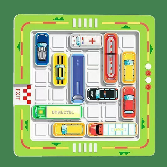 LYNETTE'S TOYS Brain Teaser Wooden Puzzle - Family Car Garage Game, 54 Pcs STEM Educational Toy for Kids Ages 6-12, Montessori Learning for Problem Solving & Spatial Skills