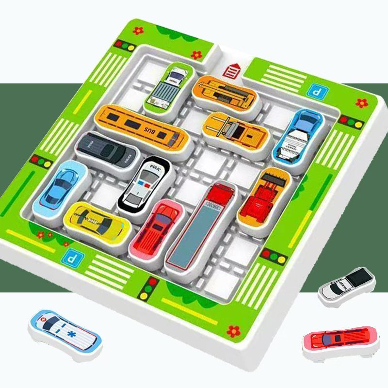 LYNETTE'S TOYS Brain Teaser Wooden Puzzle - Family Car Garage Game, 54 Pcs STEM Educational Toy for Kids Ages 6-12, Montessori Learning for Problem Solving & Spatial Skills