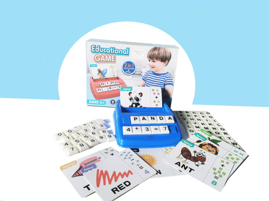 LYNETTE'S TOYS 2 in 1 Flash Card Game Set Box-Montessori Toy for Caculate and Spell Skill, Kindy and Preschooler Aged 3+ Educational Toy