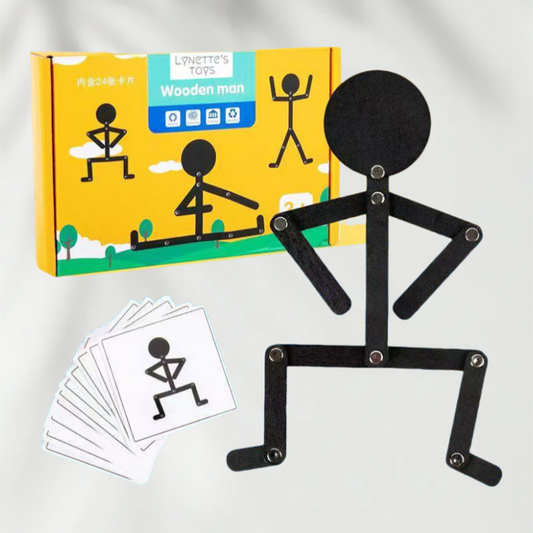 Lynette’s Toys Wooden Human Body  Montessori Toys  Fine Motor Game Learning & Education Toys (Black)