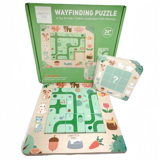 Lynette's Toys Wooden Wayfinding Puzzle for Children Aged 3+, Montessori Toys, Develop Logical Thinking and Problem-Solving Skill, Educational Interactive Toy, Travel Toy, Gift Choice for Birthday